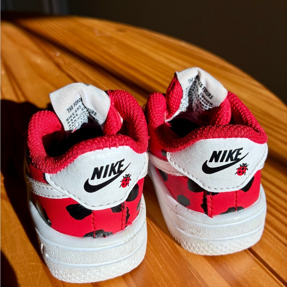 Toddler sized Nike Force 1s: Ladybug Print 🐞 - Picture 2 of 5